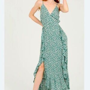 ANGIE Cactus Maxi Dress Green Medium
